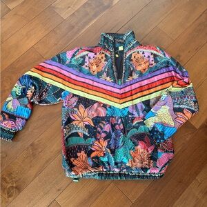 NWT FARM Rio Colorful Floral windbreaker/Pullover Jacket